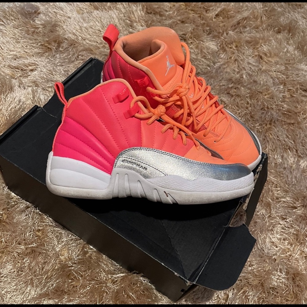 Orange, Pink, & Silver Jordan's (Size 5Y)